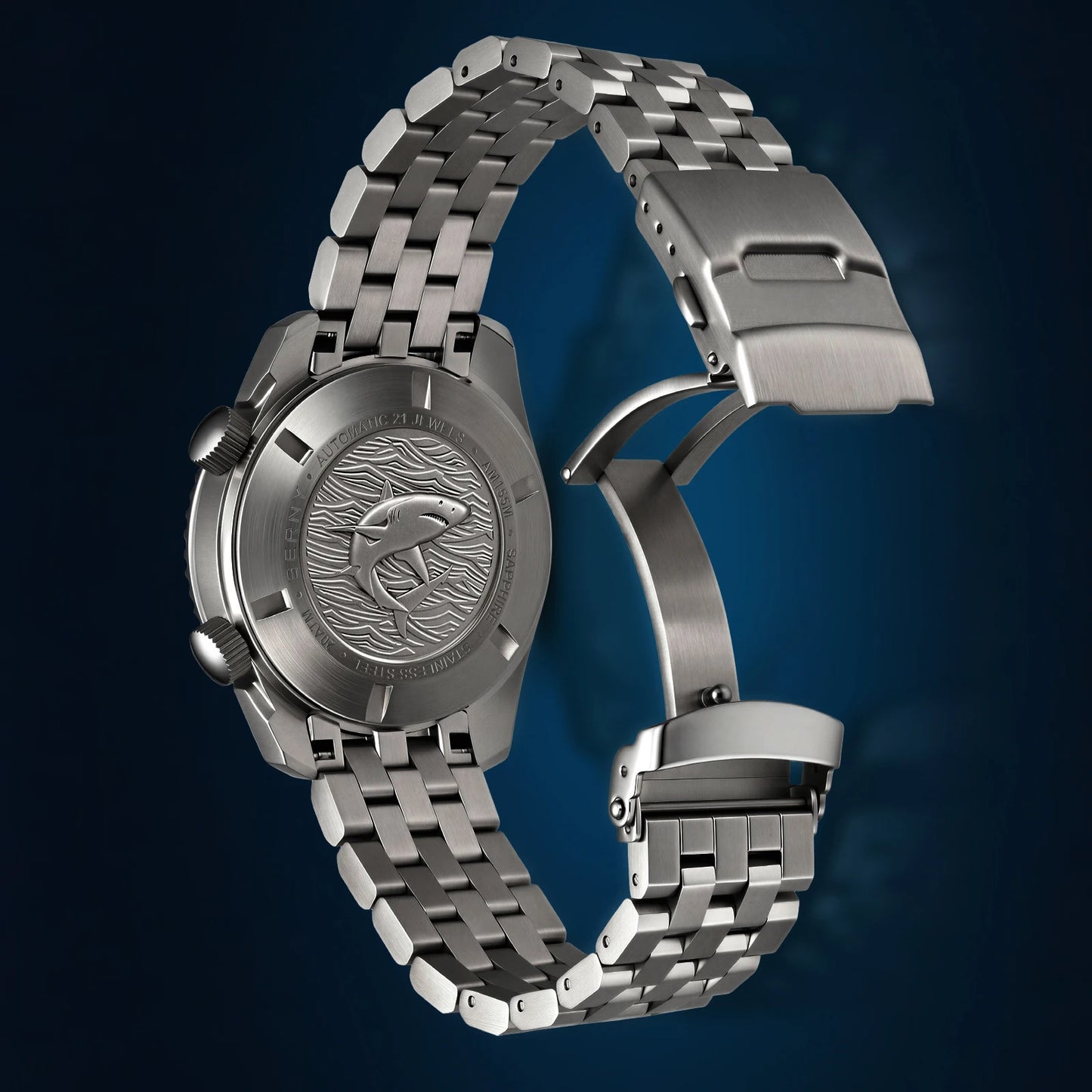 BERNY Automatic Diver Watch for Men Top Luxury Sapphire 316L Steel New Wave Dial 200M Waterproof Mechanical Diving Men's Watches