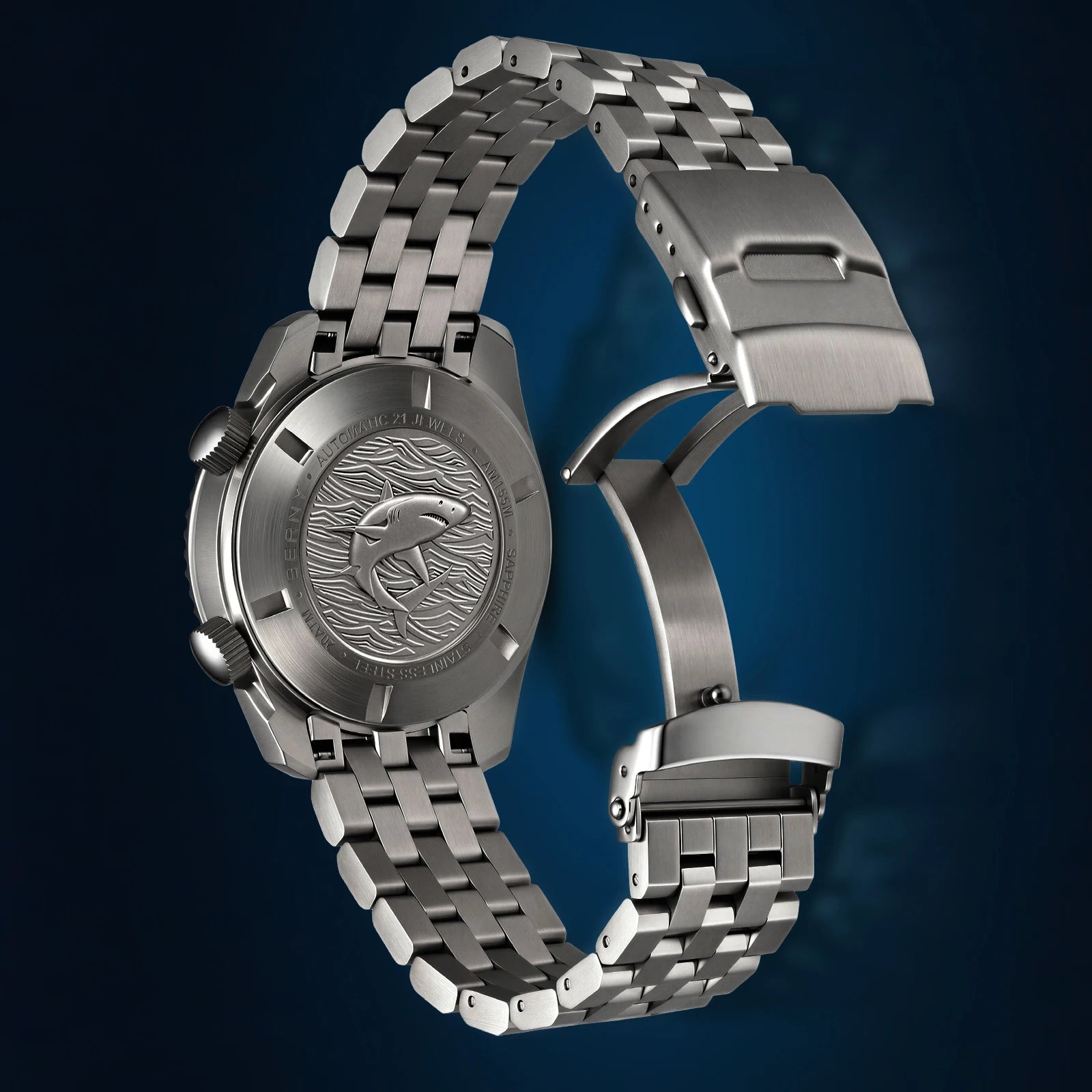 BERNY Automatic Diver Watch for Men Top Luxury Sapphire 316L Steel New Wave Dial 200M Waterproof Mechanical Diving Men's Watches