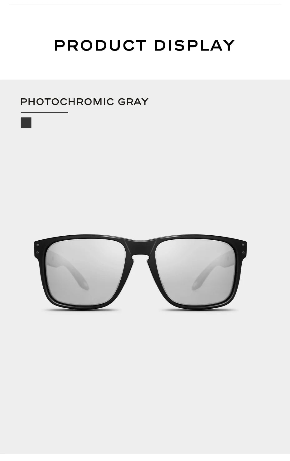 CAPONI Men's Polarized Photochromic Square Sunglasses