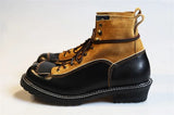 KOWM Hiking shoes men's cowhid boots British leather trekking shoes thick soled ankle sneakers cowhide high top motorcycle boots