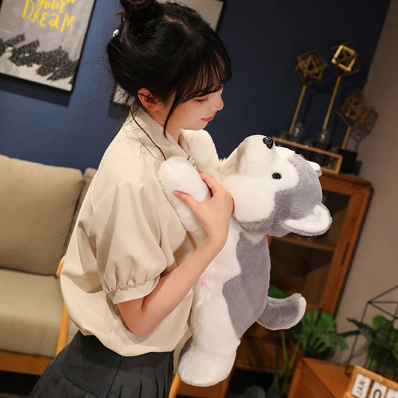 Cute Lying Husky Plush Pillow