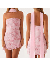 Floral Embroidered Sequin Mini Dress