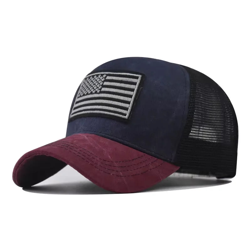 Unisex Cotton Baseball Cap – American Flag Style