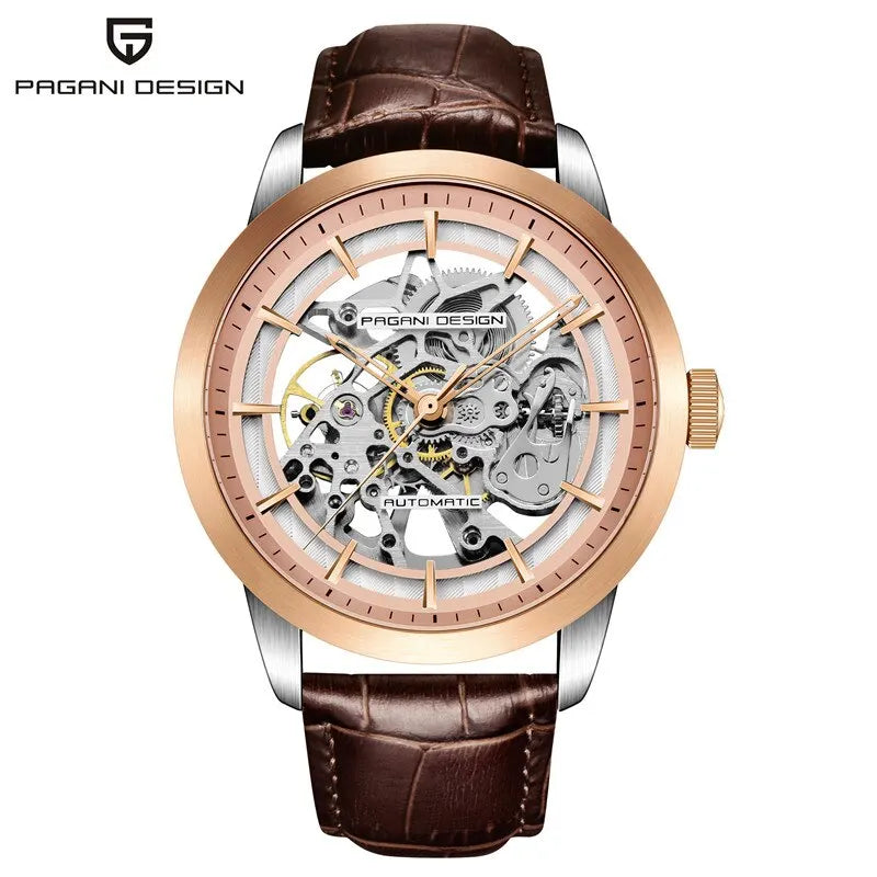 PAGANI DESIGN Brand Fashion Sports Leather Watches Men Luxury Automatic Mechanical Skeleton Waterproof Watches Relogio Masculino