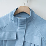 Adjustable Waist PU Leather Jacket