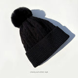 Women warm beanie hat men Plush and thickened cap winter ear protection high-end ski hat warm big head knit hat women's winter