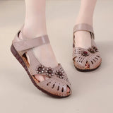 Newest gladiator summer sandals women's big size 43 woman real leather sandals ladies patchwork strap Non-slip flats
