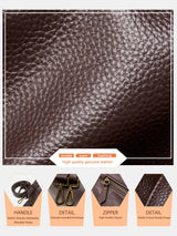 Zency Large Capacity Shoulder Bag Purse Genuine Leather Women's Work Tote Bag Handbag Shopper Bag Pocket For A4 ipad Crossbody