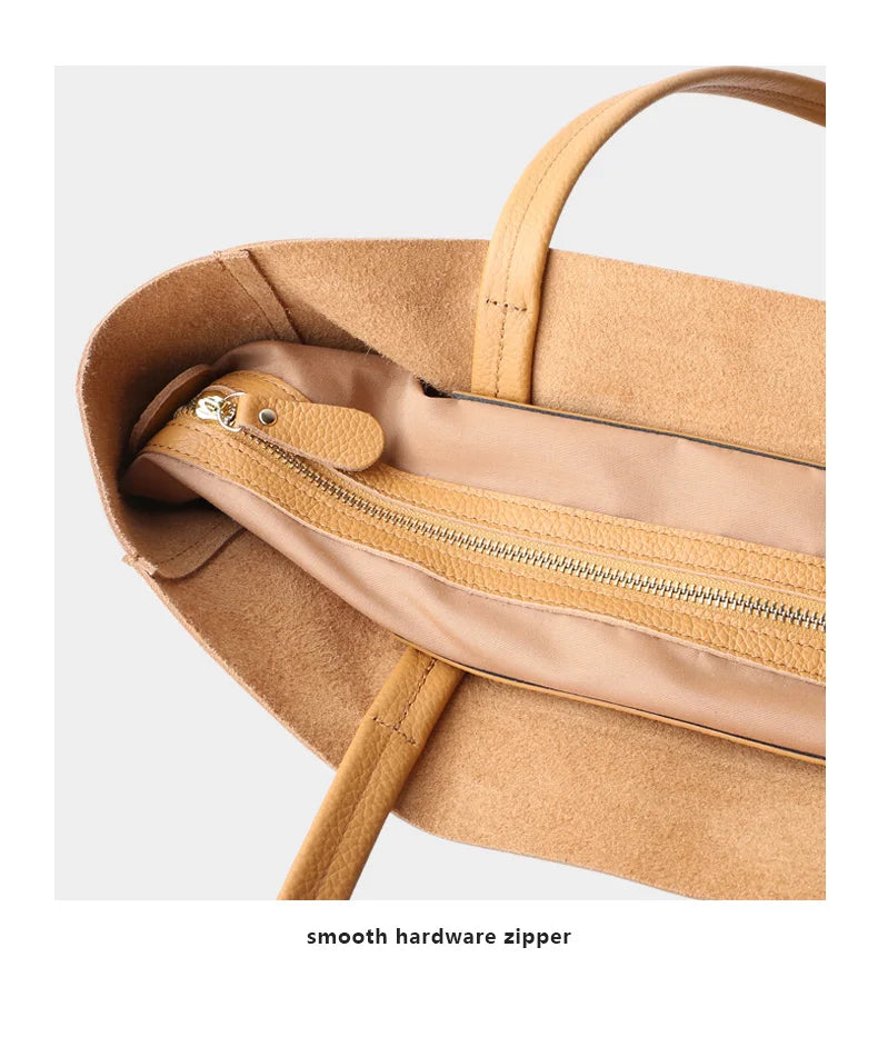 Bag Women 2022 New Summer Genuine Leather Tote Female Casual Fashion Simple Underarm Shoulder Bag Large Capacity Shopper Handbag