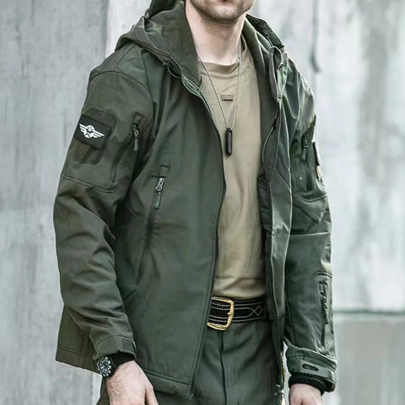 Men's Fleece Tactical Parka & Cargo Jacket Set