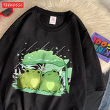 Artistic Frog Umbrella Cotton T-Shirt