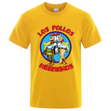 Summer Men's High Quality LOS POLLOS Hermanos Funny Printed T-Shirt Casual Cotton Breathable Tshirt Chicken Brothers Tees Top