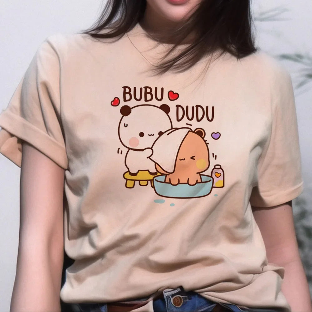 Bubu and Dudu Women’s Fashion Cartoon Tee - Casual Streetwear Designer Crop Top