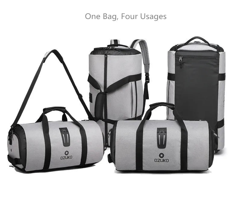 OZUKO Garment bag Multifunction Men Suit Storage Large Capacity Luggage Handbag Male Waterproof Travel Duffel Bag Shoes Pocket