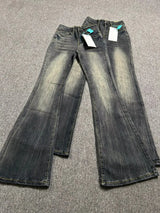Women's Vintage Wide-Leg Flare Jeans – Black Grey