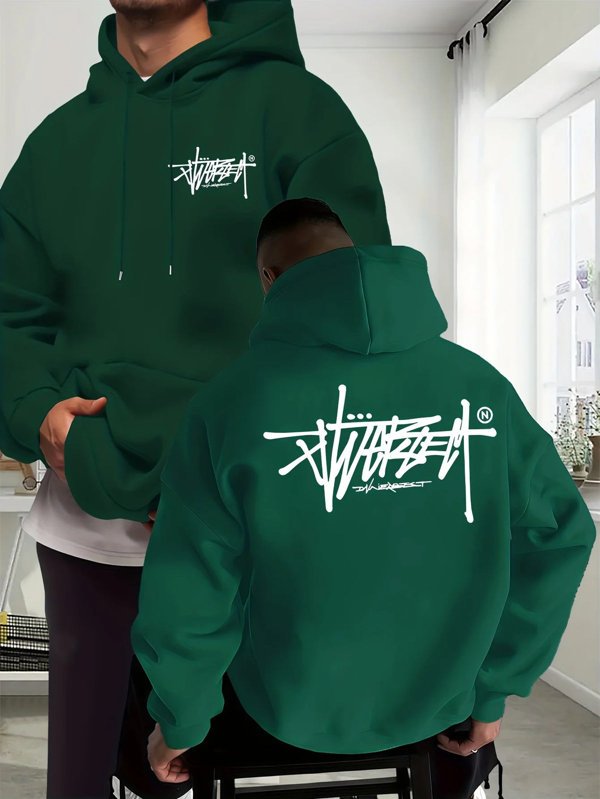 Men’s Printed Hooded Shirt for Everyday Comfort