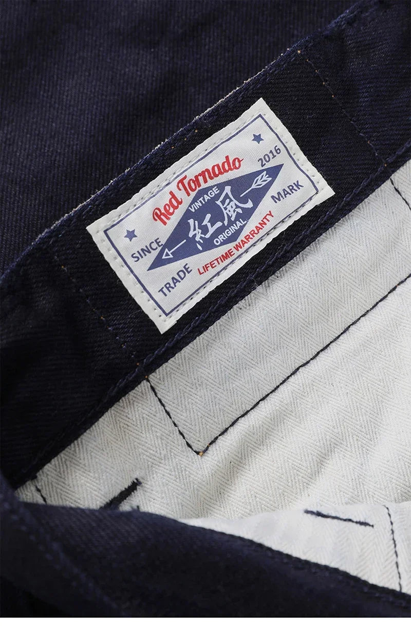 Red Tornado Officer Trousers – 14oz Indigo Selvedge Denim