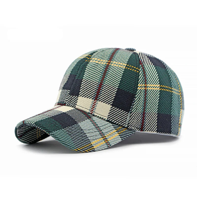 Unisex Houndstooth Baseball Cap – Adjustable Plaid Hat