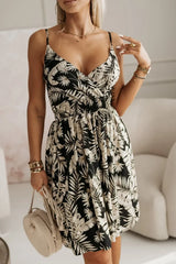 Women's Floral Print Wrap Pleated Sundress