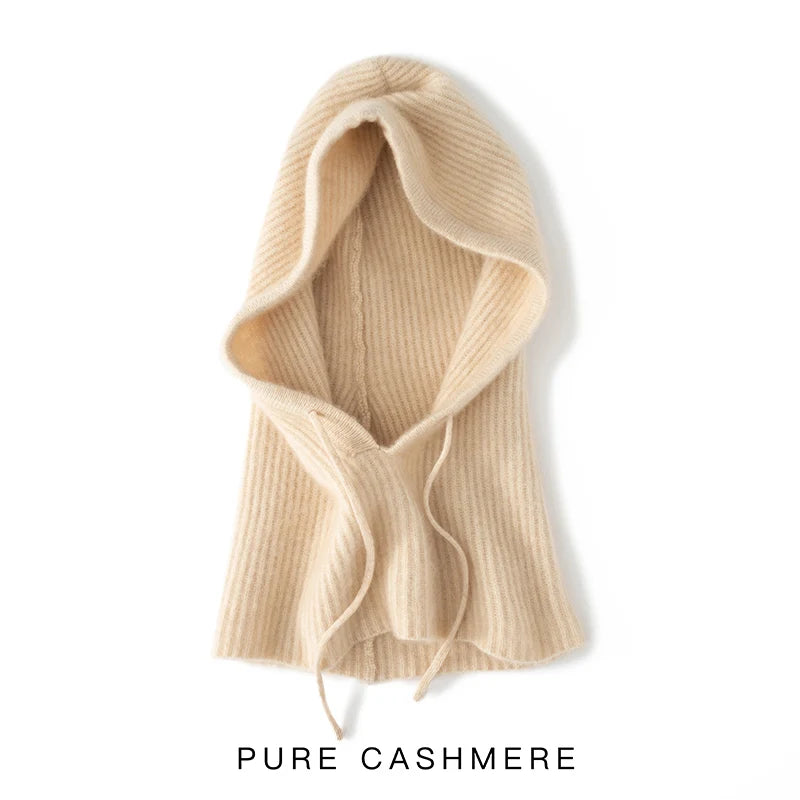 Women's Pure Cashmere Knit Beanie & Scarf Hat