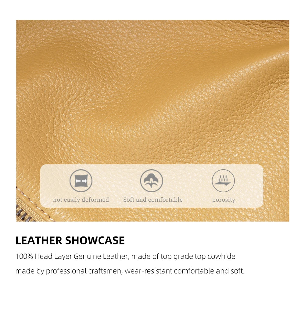 Zency Soft Genuine Leather Women Small Casual Backpack Travel Rucksack Shoulder Bag Purse Preppy Style Mochila 2025