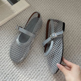Eilyken Mesh Flat Sandals – Elegant Buckle Strap Women's Shoes