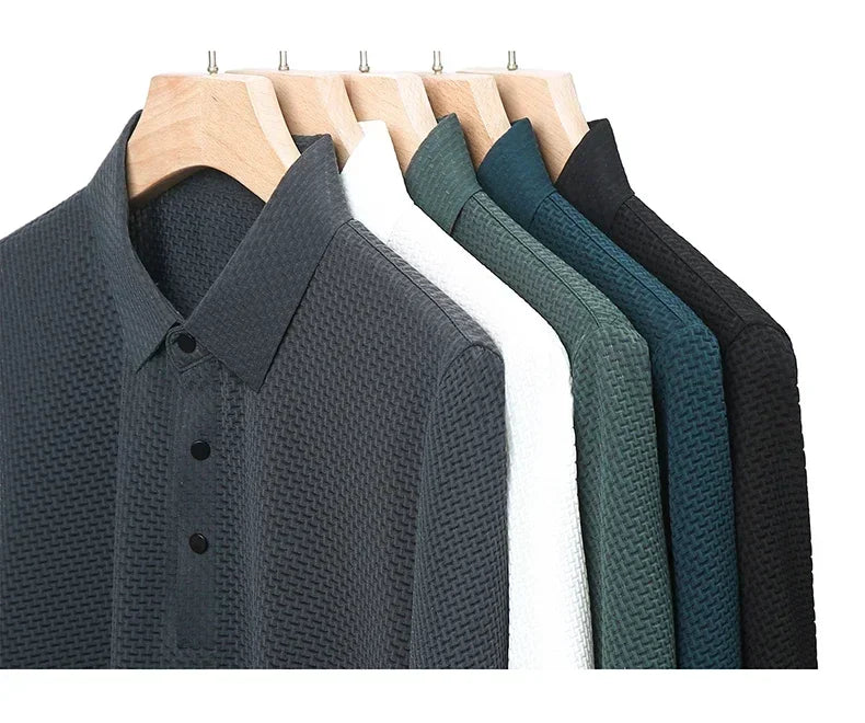 Men's Ice Silk Polo Shirt – Breathable Smart Casual Tee