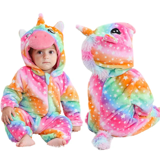 Plush Hooded Baby Winter Romper