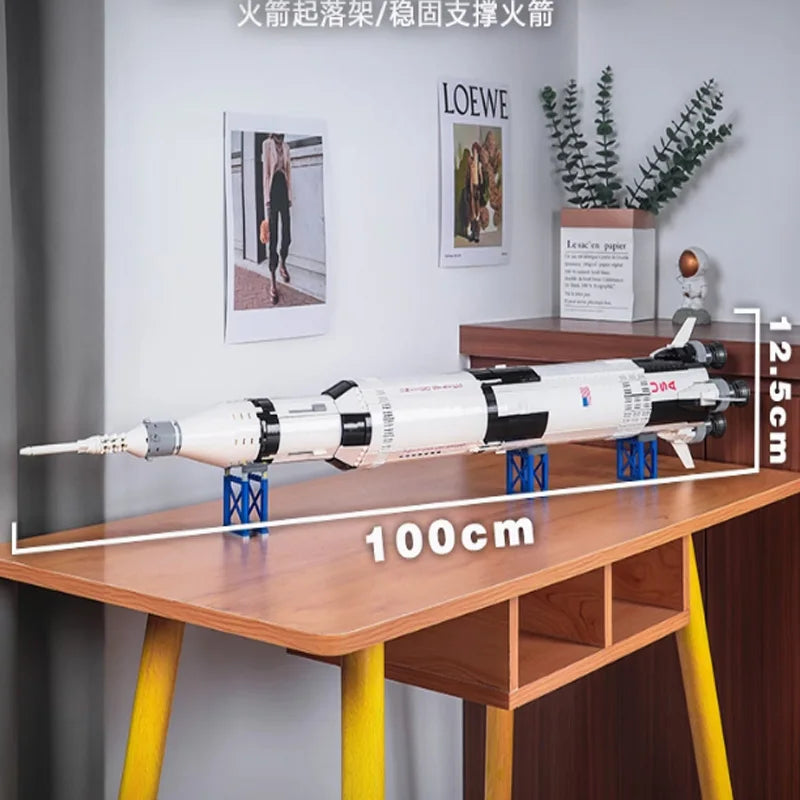 In Stock Apollo Saturn V Building Blocks Space Rocket Building Blocks Children's Toys Decoration Birthday Christmas Gifts