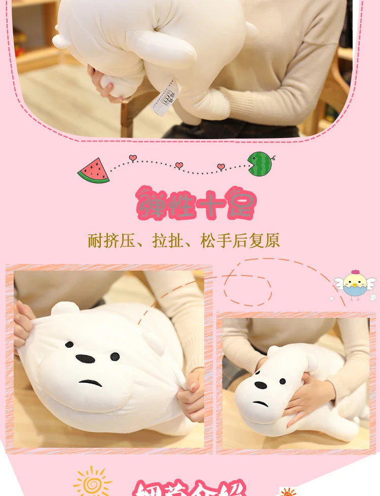 We Bare Bears Plush Trio – Grizzly, Panda & Ice Bear