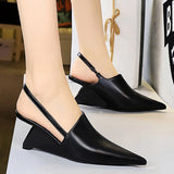 Designer Wedge Heel Sandals – Pointed Toe Women's Pumps