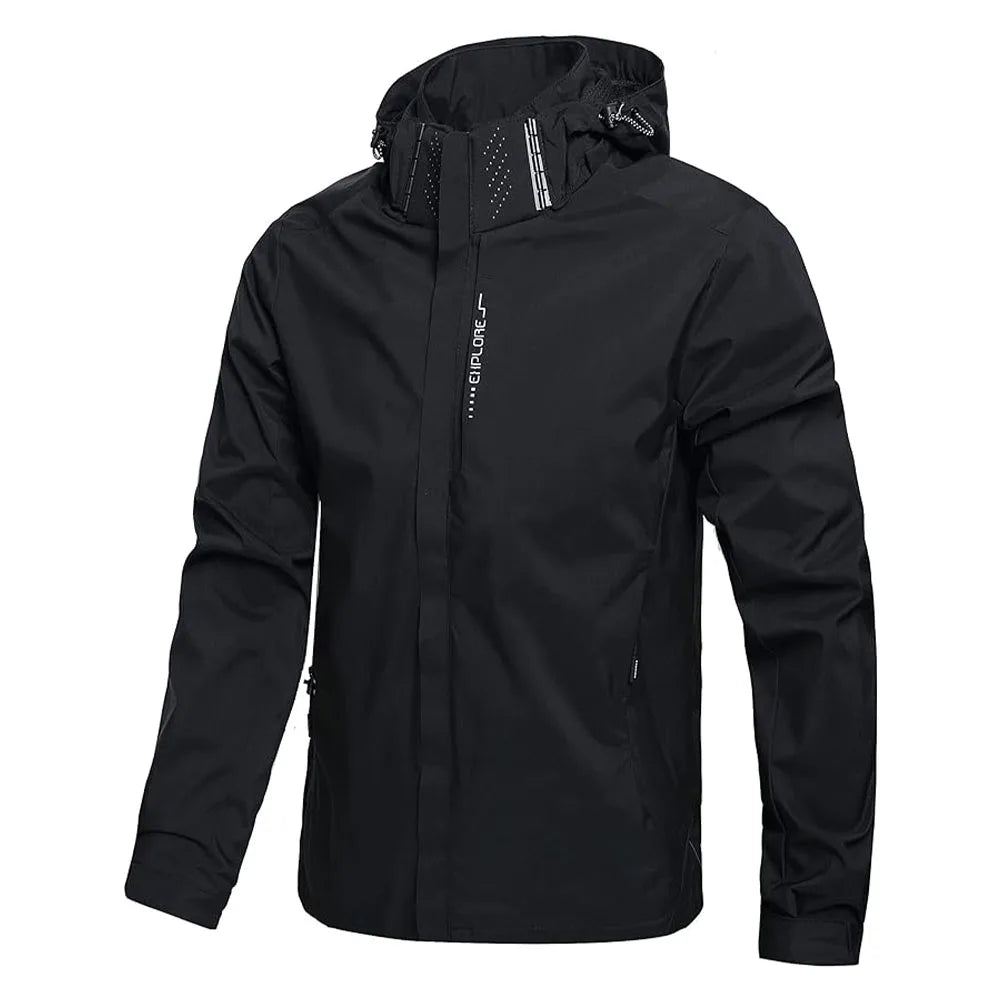 Men’s Hooded Rain Jacket with Detachable Hood