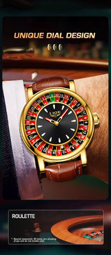 LIGE Men's Rotating Dial Quartz Watch — Luminous, Waterproof, Creative Design