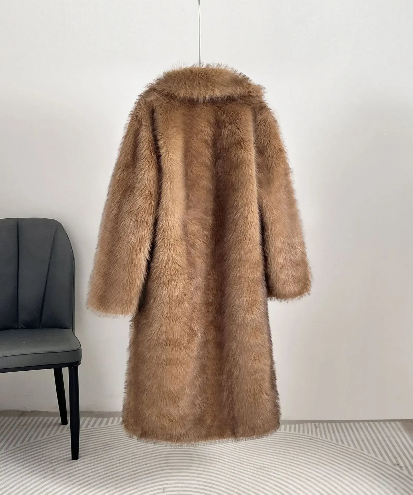 Luxury Gradient Faux Fur Overcoat