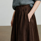 Toyouth Corduroy Ankle-Length A-Line Skirt | Autumn 2025