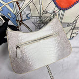Himalaya White Genuine Crocodile Leather Crossbody Bag