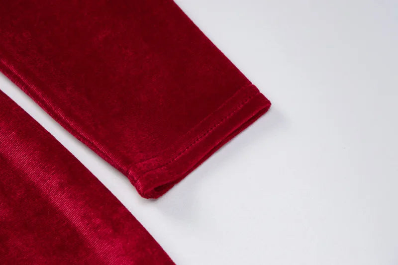 Elegant Velvet Split Midi Dress