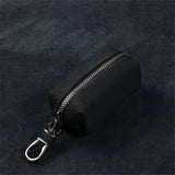 Portable Keychain Wallet for Men Women Large-Capacity Double Zipper Key Pouch Bag Suede Leather Key Case Unisex Coin Purse