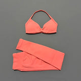 2Pcs HISTELLO Seamless Yoga Sports Set for Women Resistant Backless Bra Pilates Fitness Workout Running Leggings Gym Suit