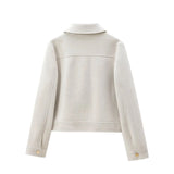 Women's Zipper Jacket Coat New Winter Long Sleeve Pocket Outerwear Coat Short Street Elegant Women's Jacket