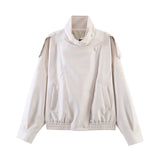 HH 2026 Women Trend Pu Leather Black Coats Stand Collar Long Sleeve Zipper Jacket Woman Fashion Vintage High Street Pu Jackets