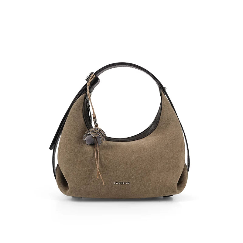 LA FESTIN Original Handbag Women New Shoulder Bags Fashion Half Moon Bag Crossbody Bag Luxury Brand Bags Ladies Leather Bag