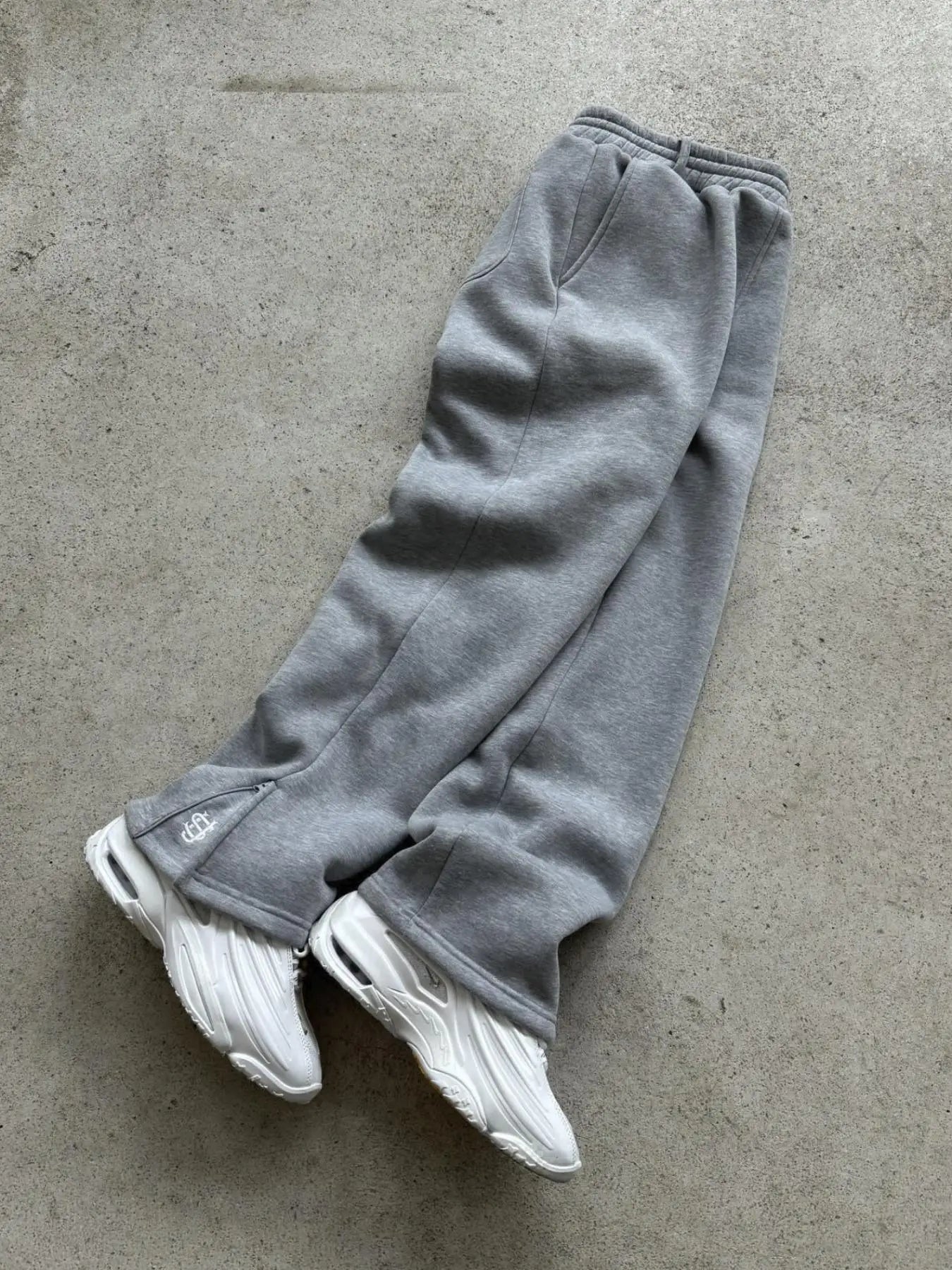 Y2K Wide Leg Joggers – Zipper Embroidery Streetwear Pants