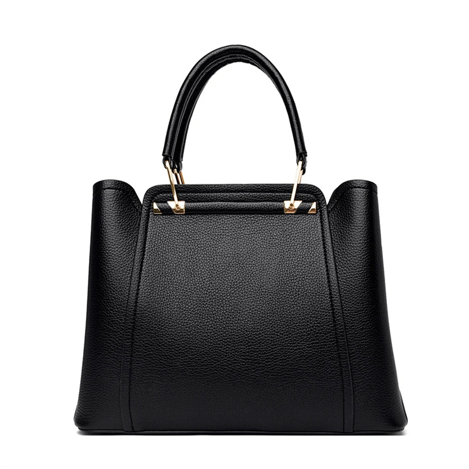 Luxury Triple-Layer Leather Tote & Crossbody