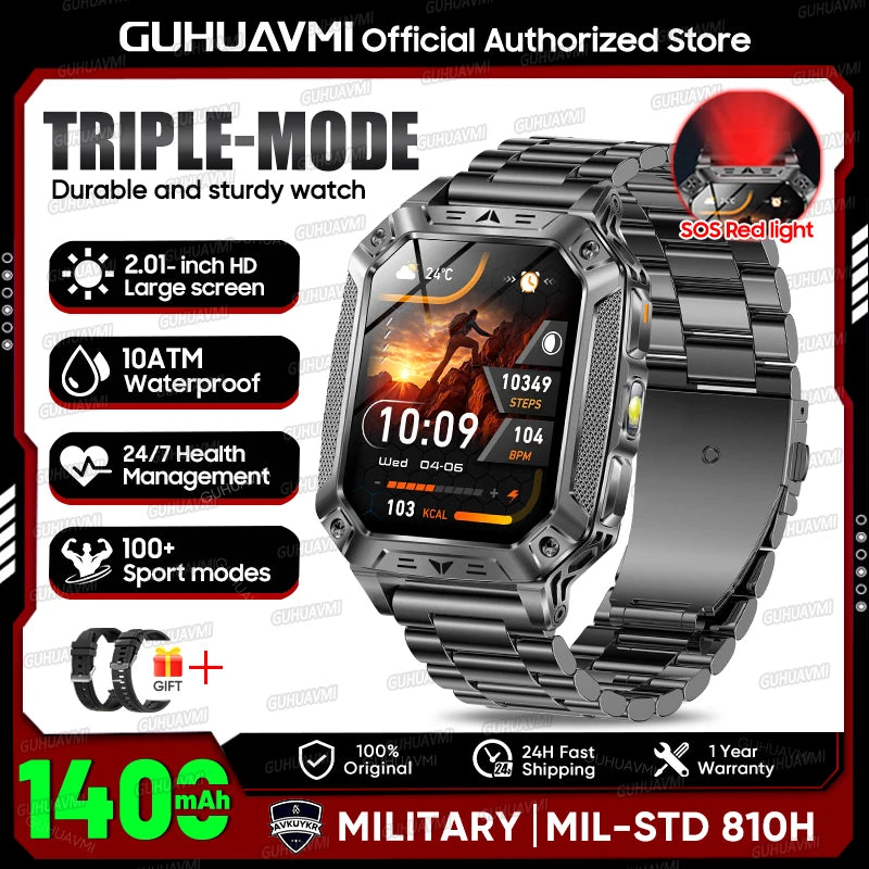 2026 Military-Grade Outdoor Sports Smartwatch 1400mAh