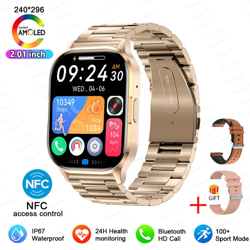 GUHUAVMI AMOLED Smartwatch – Bluetooth Call & Health Tracker