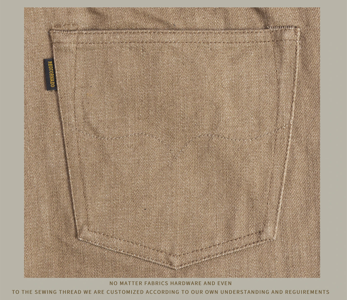 Red Tornado American Jeans Men's Retro 18oz Loose Straight Brown Selvedge Denim Jeans 634 Version