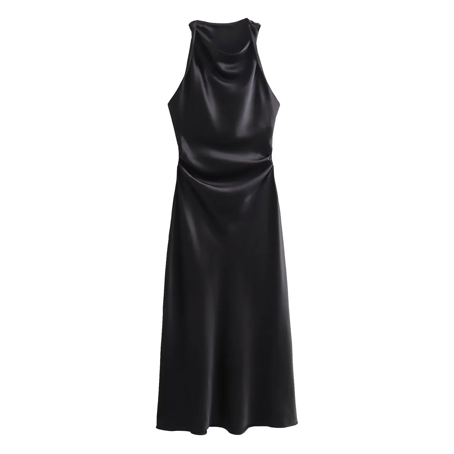 Elegant Satin Summer Slip Dress | Chic Evening Midi for Women