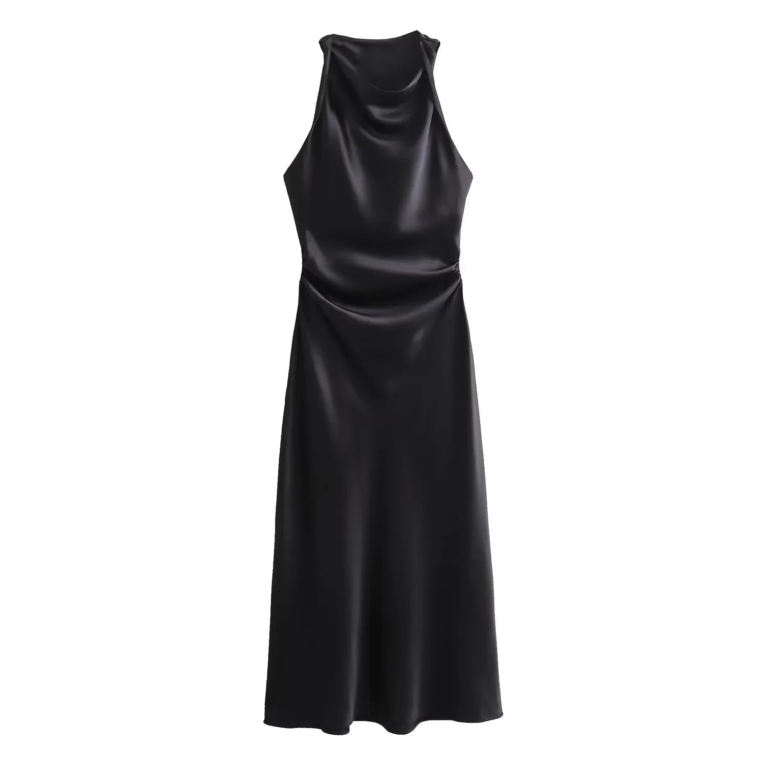 Elegant Satin Summer Slip Dress | Chic Evening Midi for Women