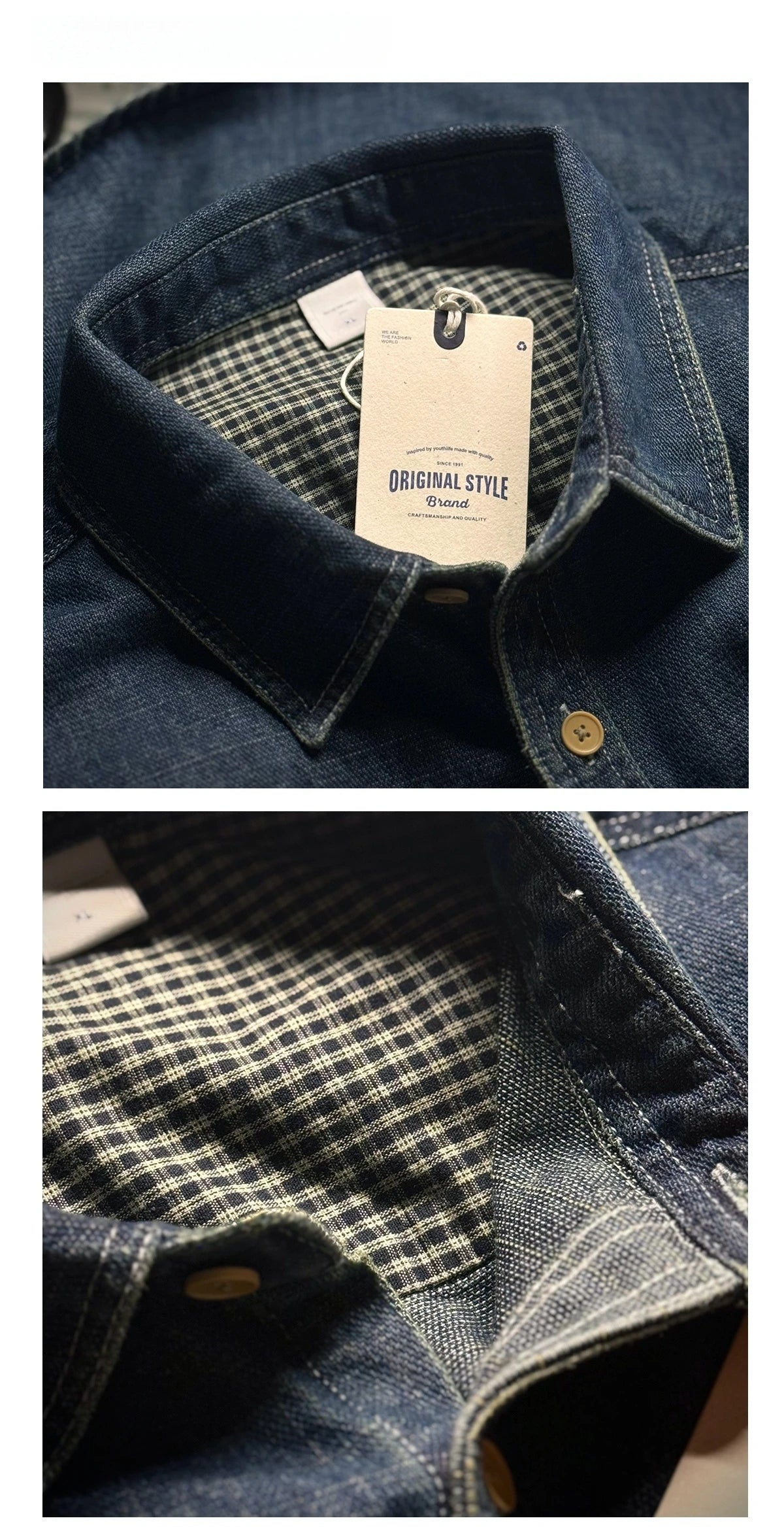 Men's Japanese Vintage Heavyweight Denim Shirt